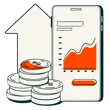 Commercial revenue and sales analytics illustration