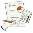 Technology systems and cost analysis illustration